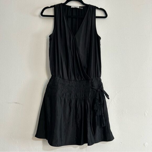 Ramy Brook Lux Twill Kora Sleeveless Mini Dress in Black Size XS - Picture 1 of 10